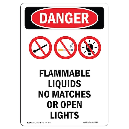 Signmission Safety Sign, OSHA Danger, 24" Height, Flammable Liquids No, Portrait, D-1824-V-1241 OS-DS-D-1824-V-1241